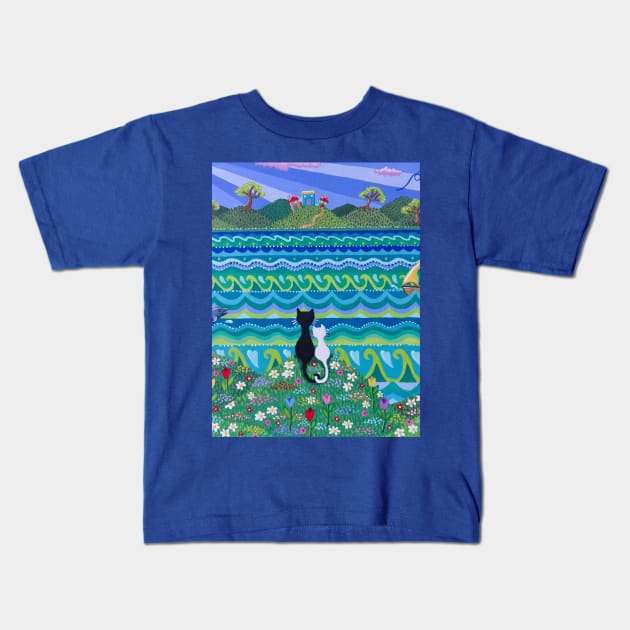 Cats Eye View Kids T-Shirt by SoozieWray